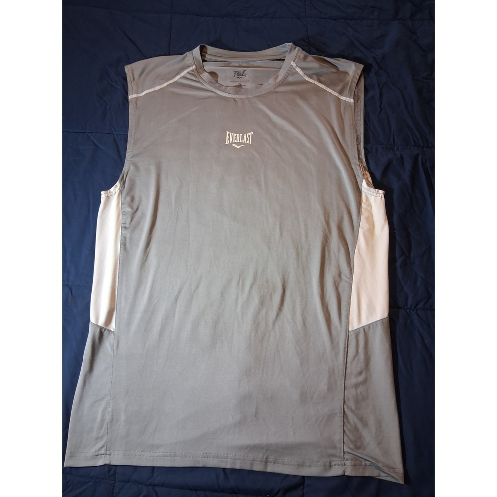 Everlast Sleeveless Shirt Mens Large Gray Workout‎ Crossfit Running Performance